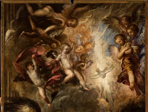 La Anunciación (detalle) de Tiziano Vecelli